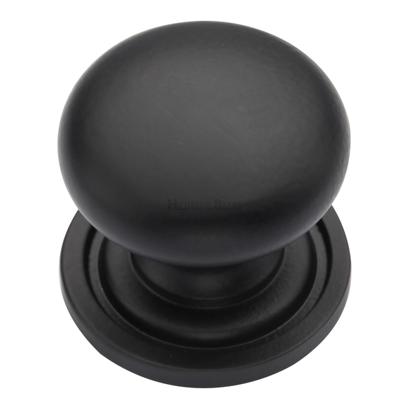 C2240 25-BKMT • 25 x 25 x 23mm • Matt Black • Heritage Brass Mushroom Cabinet Knob